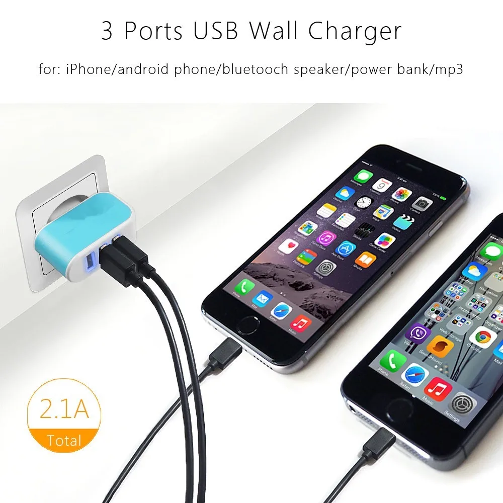 2019 Wholesale Universal Quick Charge 3.0 Wall Socket 3 Port Micro Usb Charger For Apple Ipad