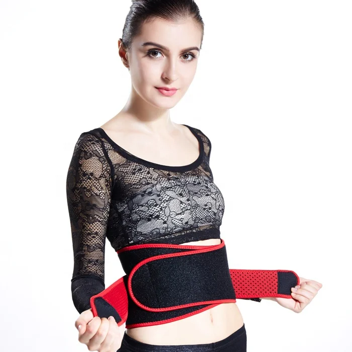 

Sweat Premium Waist Trimmer, Sports Therapy Back Support Relief Belt, Blue and red