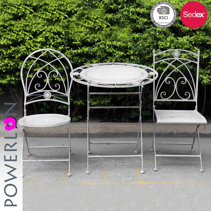 white cast iron bistro set