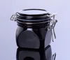 Empty Black 220ml Pyramid Plastic PET Airtight Seal Pot kiner jar for bath salt and Seaweed mud packaging