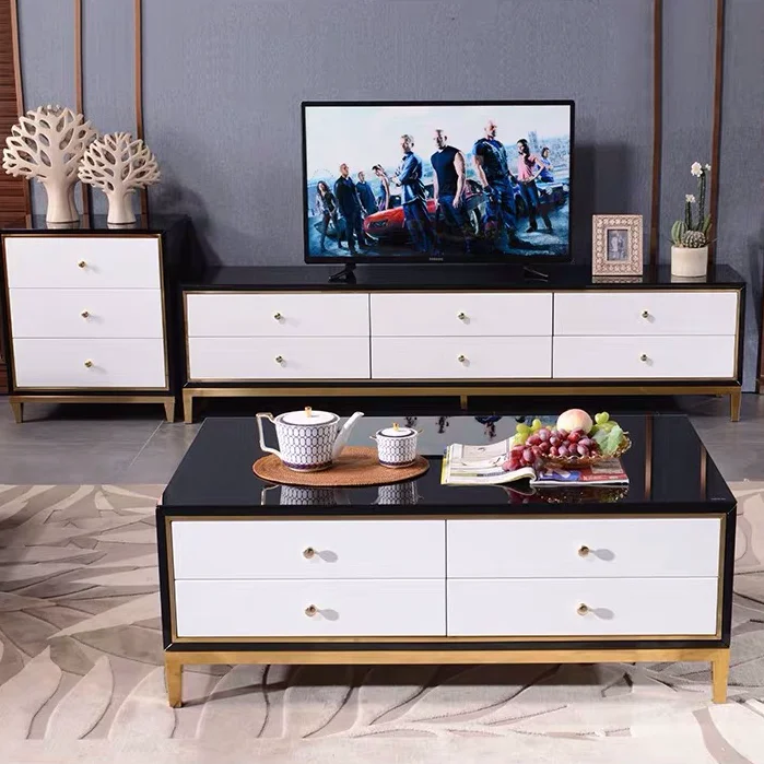 Luxury Tv Stand Black And White Tv Unit Luxury Led Tv Table Buy