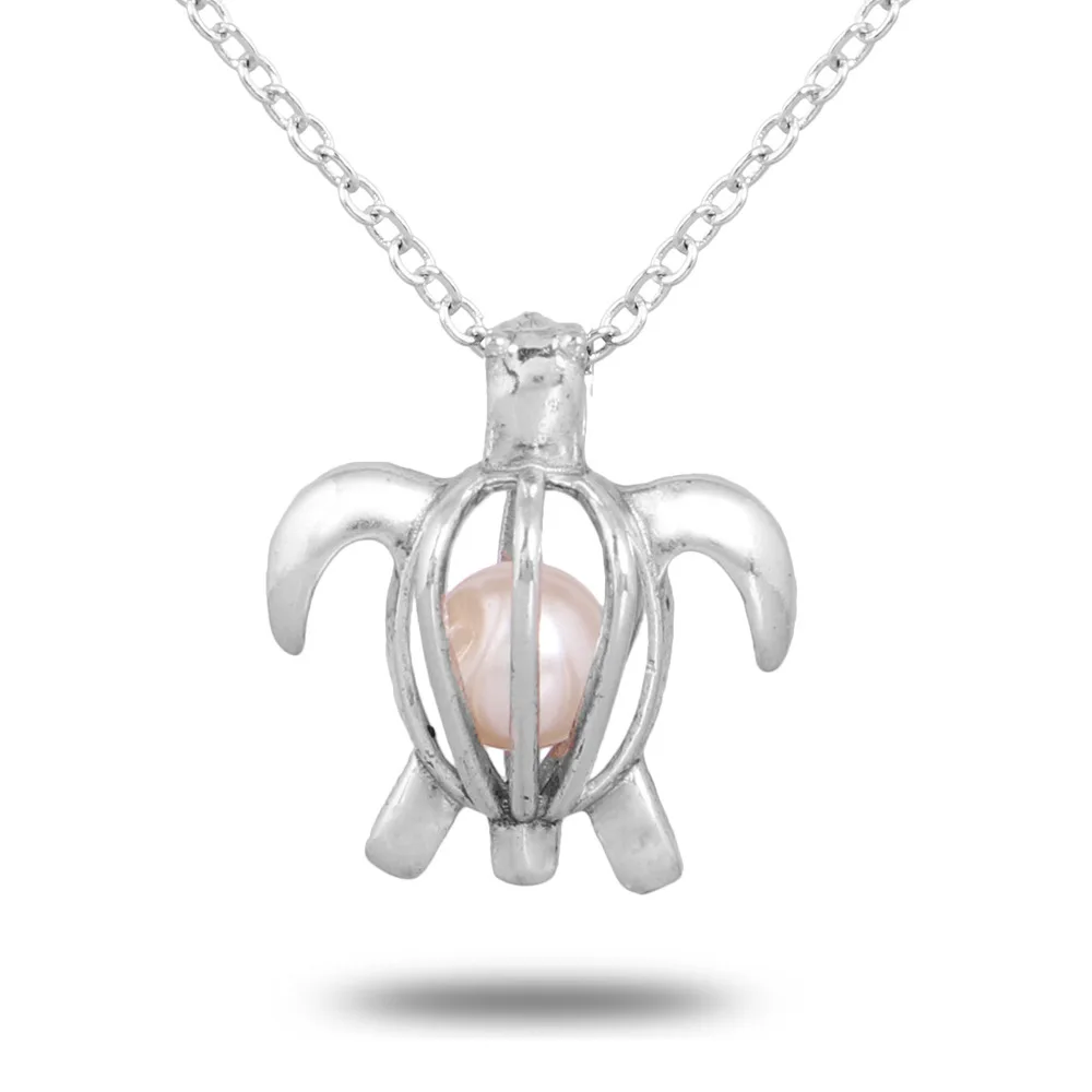 

Love Natural Latest Design Animal Turtle Freshwater Pearl Necklace Cage Pendant Necklace