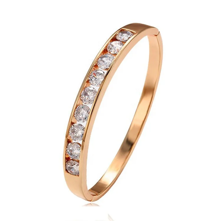 

51148- Wholesale light weight gold bangle, make crystal plain bangle