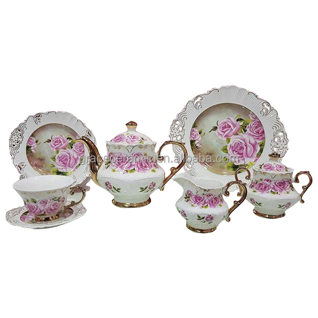 beauty and the beast ceramic tea set