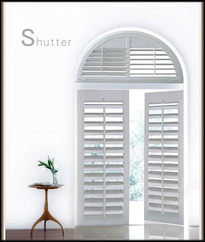 White color color 89 mm Louver(Blade) Window Wooden Shutters