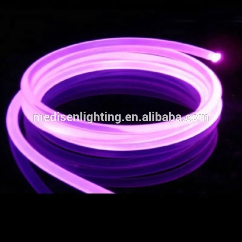 Make in China 5mm 100m/roll  side glow fiber optic lighting cable