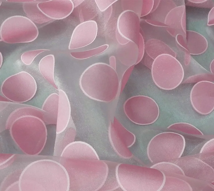 
Soft fashion print wedding dress organza fabric 