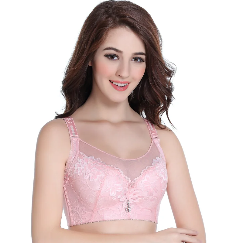 

Lace embroidery gathers 46D 46E push up bra