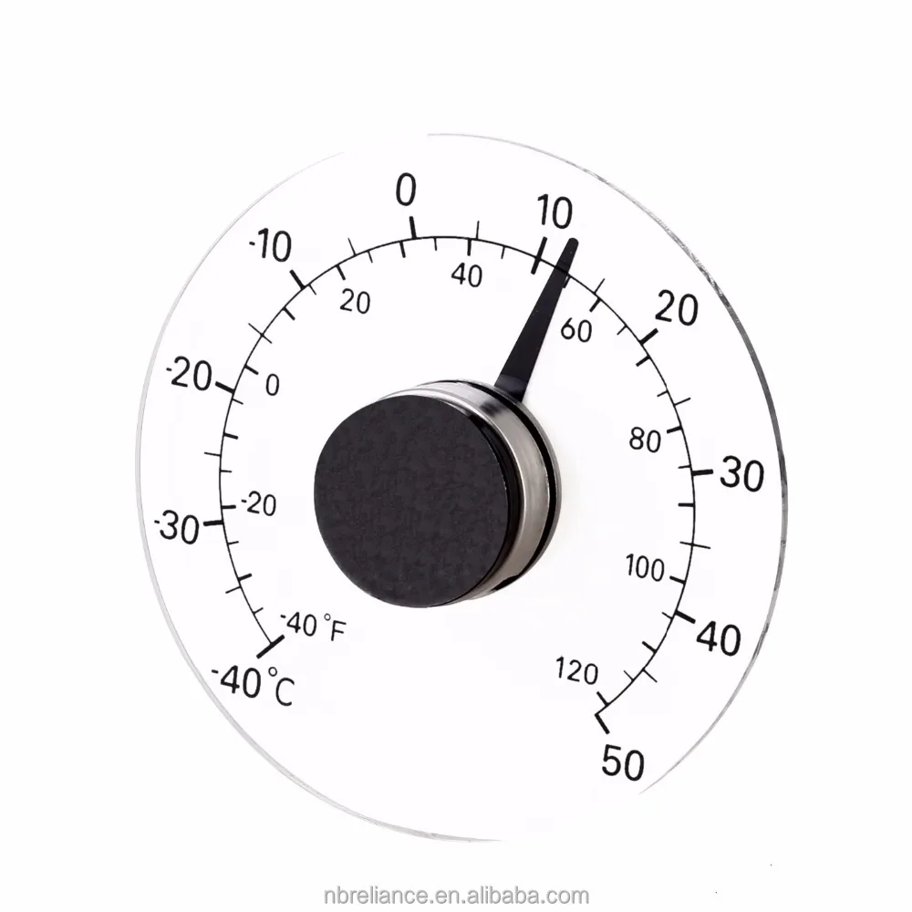 Circular Transparent Outdoor Window Thermometer Temperature
