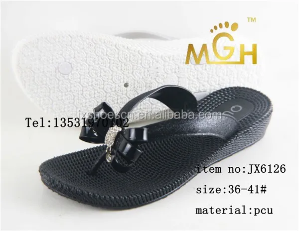 2015 new design pcu ladies slipper