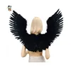 Goth Demon Birds V shape Open Swing Large Black Feather Angel Wings HPC-0840