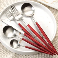 

Portugal Style Flatware set Silver Plated with Colorful Handle Stainless Steel Cutlery Set