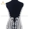 Model Beautiful design sparkly beaded Large Dress applique patch for T show DRA-118