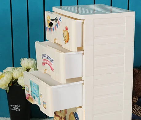 
Baby Plastic Divided Drawer Wardrobe Clothing Storage Drawers 
