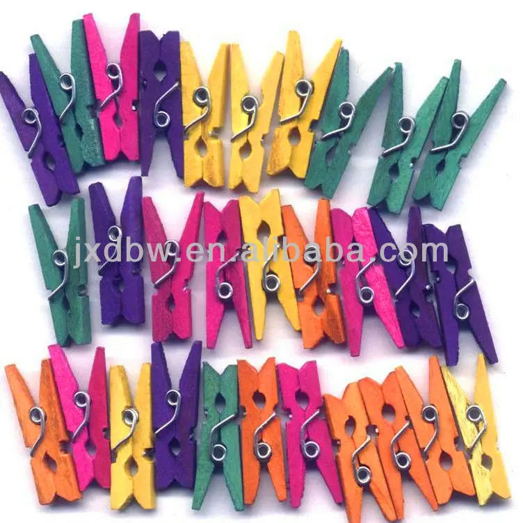 

20000PCS Wholesale  Colored Mini Wood Clothes Pegs, N/a