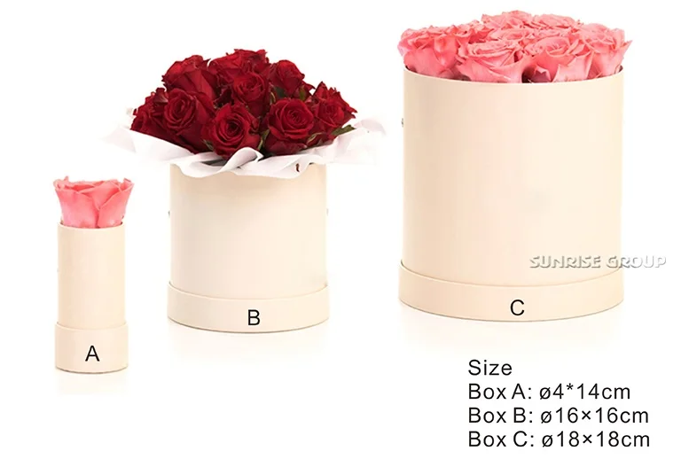 Waterproof Paper Rose Packaging Hat Flower Hamper Box
