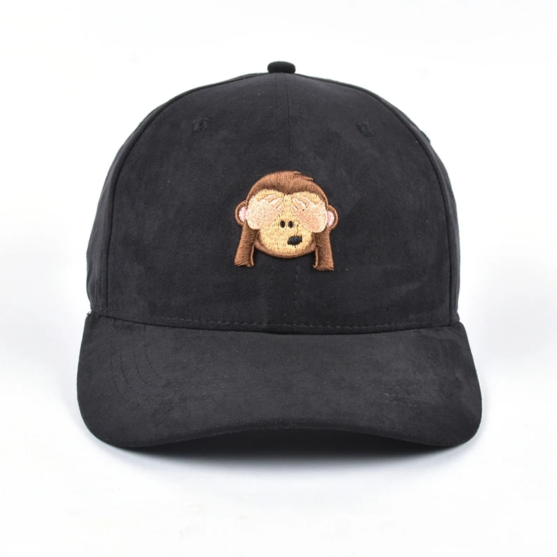 Cute Embroidery Black Suede Custom Baseball Hats Buy Black Suede