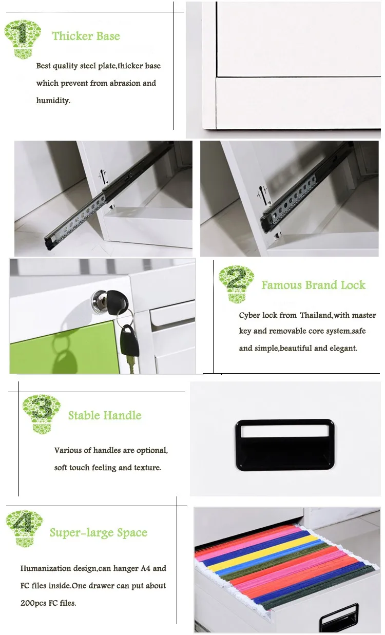 Steel Office Furniture File Storage Vertical 4 Drawer Metal Industrial Key Lock Luoyang