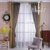Blackout Splicing Flat Fabric Unlined Pleated Curtains Simple Country Style Drapes for Living Room/Bedroom