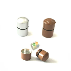 12*18mm In Stock Bulk durable magnetic nano cache containers laser engraving aluminum micro geocaching container