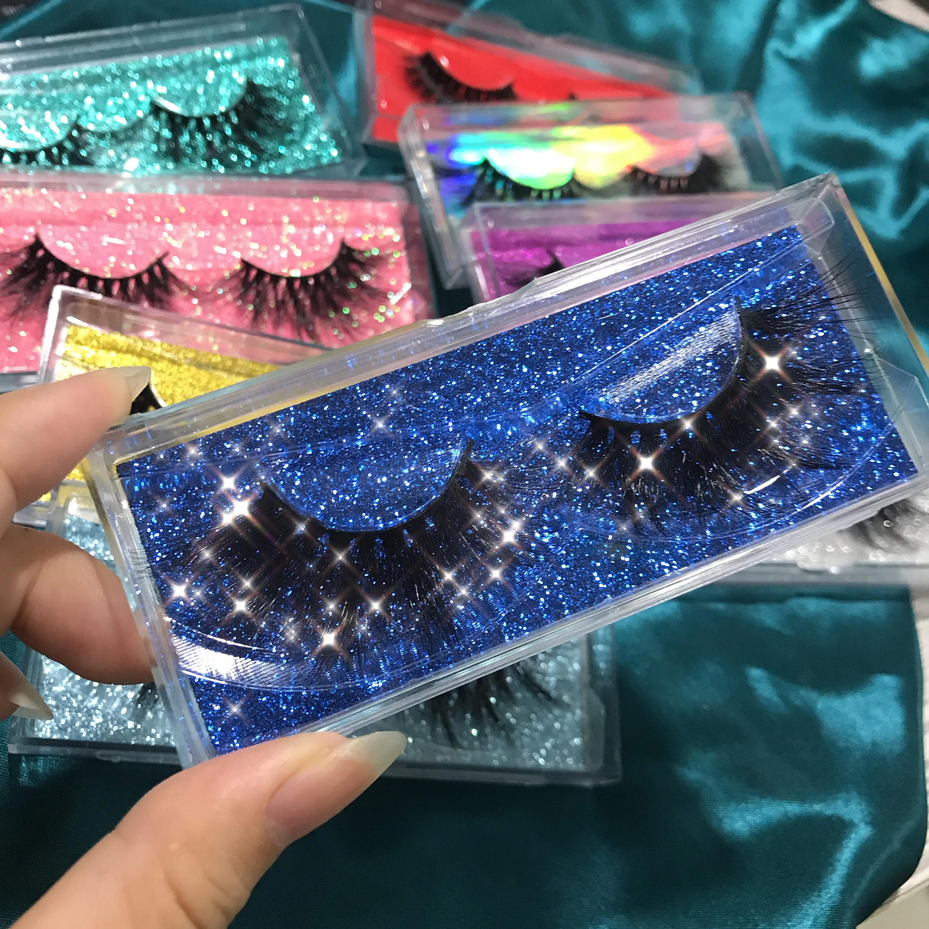 

25mm eyelashes 10pairs eyelashes sample set come with regular lash box mix styles mix packing colors