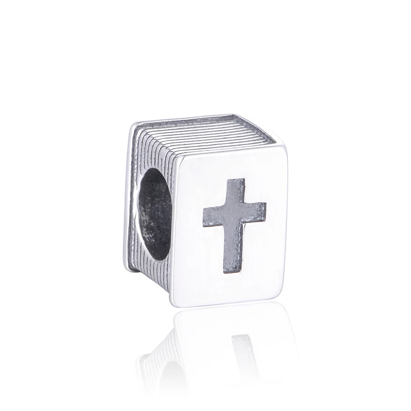 

fashion 925 sterling silver bibles bracelet charms wholesale corss bangle charms for jewelry making