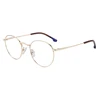 Fashion Men's Design Stainless Steel Metal Gold Black Silver Color Glasses Eyewear Optical Frames Round