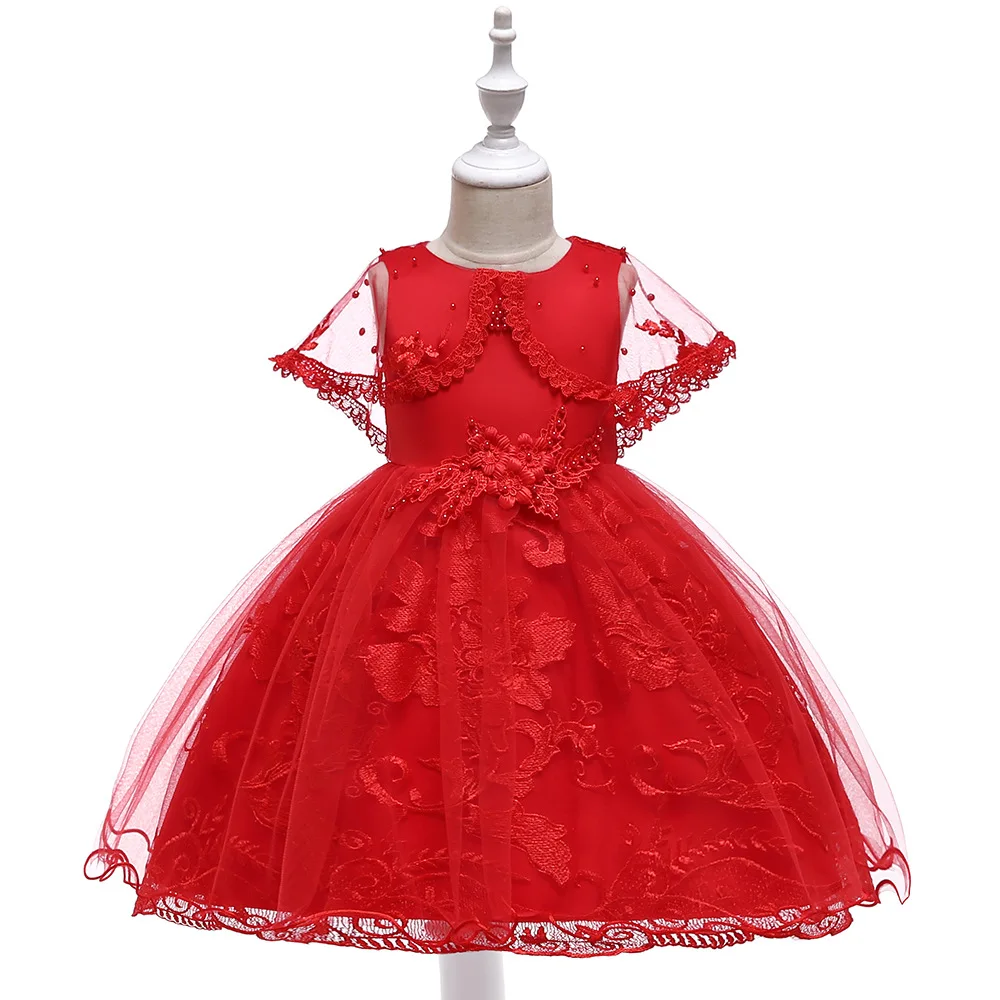 

2019 New Design Girl Party Dresses High Quality Child Party Dresses, Pink/red/white/champagne/green