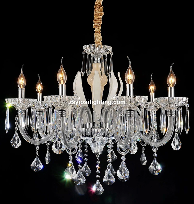 Wedding Decoration Baroque Classic Crystal chandelier with 8 Lights Chrome