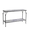 Mayco Modern Art Deco Iron Marble Top Console Table for Entryway