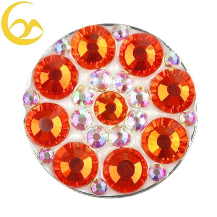 

High quality metal crystal enamel golf ball marker