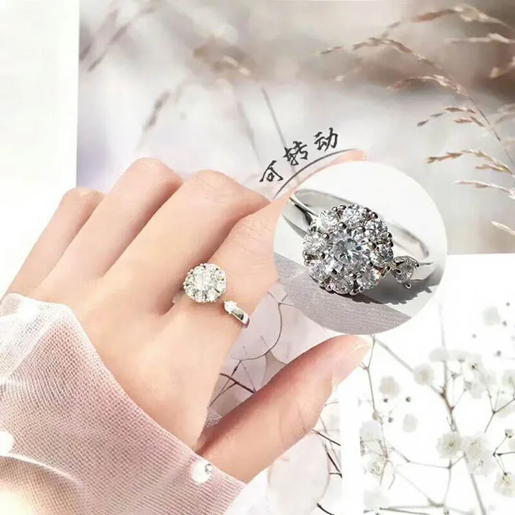 Rotating 925 Sterling Silver Rings Jewelry