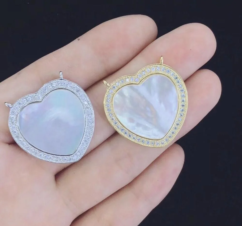 

CZ-PM0317 high quality heart shape shell pendant,micro pave double-buckle shell charms pendant cheap wholesale, Gold/rosegold/silver/gunmetal