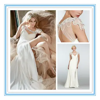 Sexy Chiffon Cap Sleeve Front Slit Wedding Dress Wdjl 1016 Buy