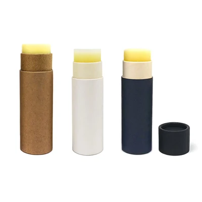 

1oz Wholesale Biodegradable Lip Balm Cardboard Container Push Up Paper Tube Deodorant Cylinder Packaging