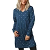 AN039 Long sleeve cotton polyester long tshirt for women pregnant dress in stock + custom design