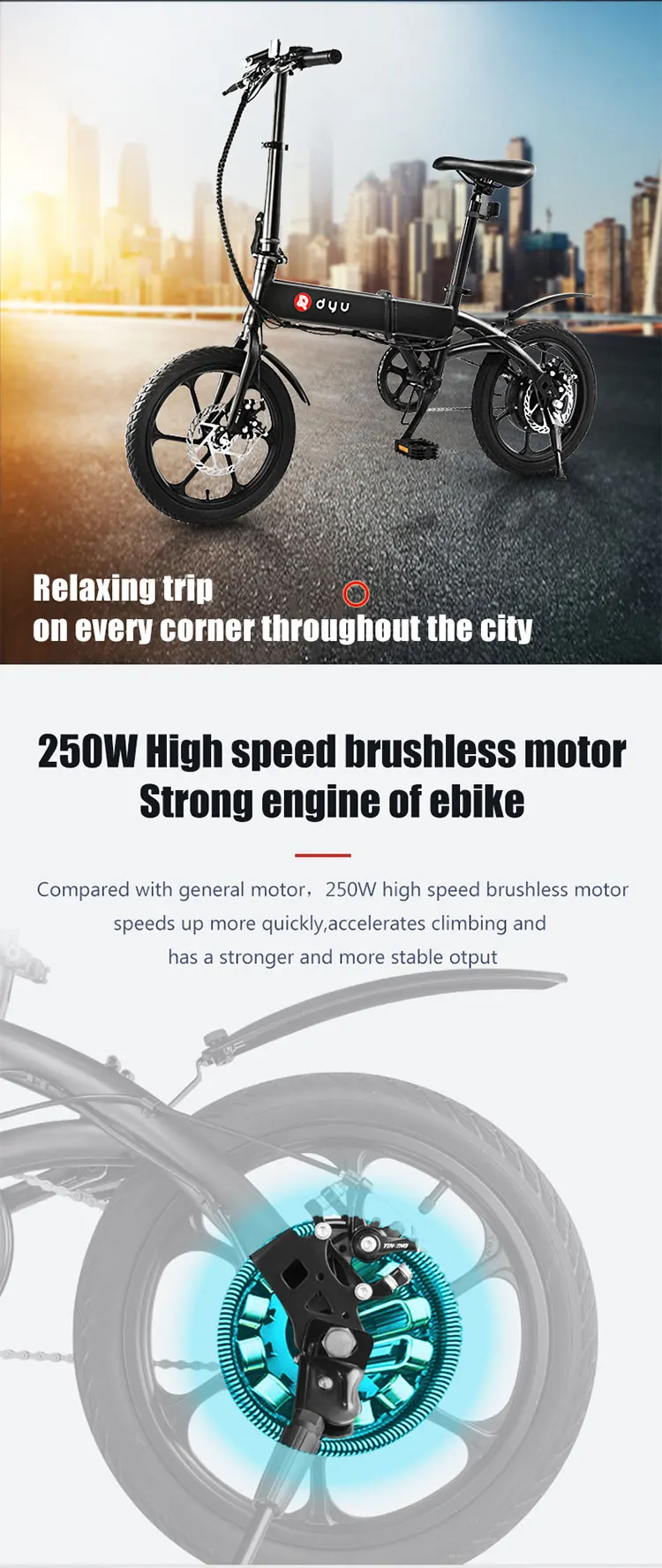 Dyu A1f 16 Inch 36v 250w Motor Portable Folding Electric Bike Buy 16