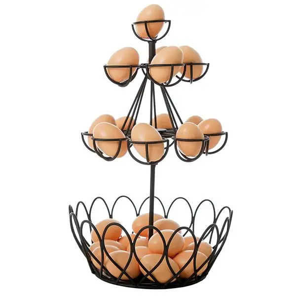 Black 3 Tiers Kitchen Metal Egg Storage Rack Buy Egg Rack,Wire Egg Rack,Spiral Egg Rack