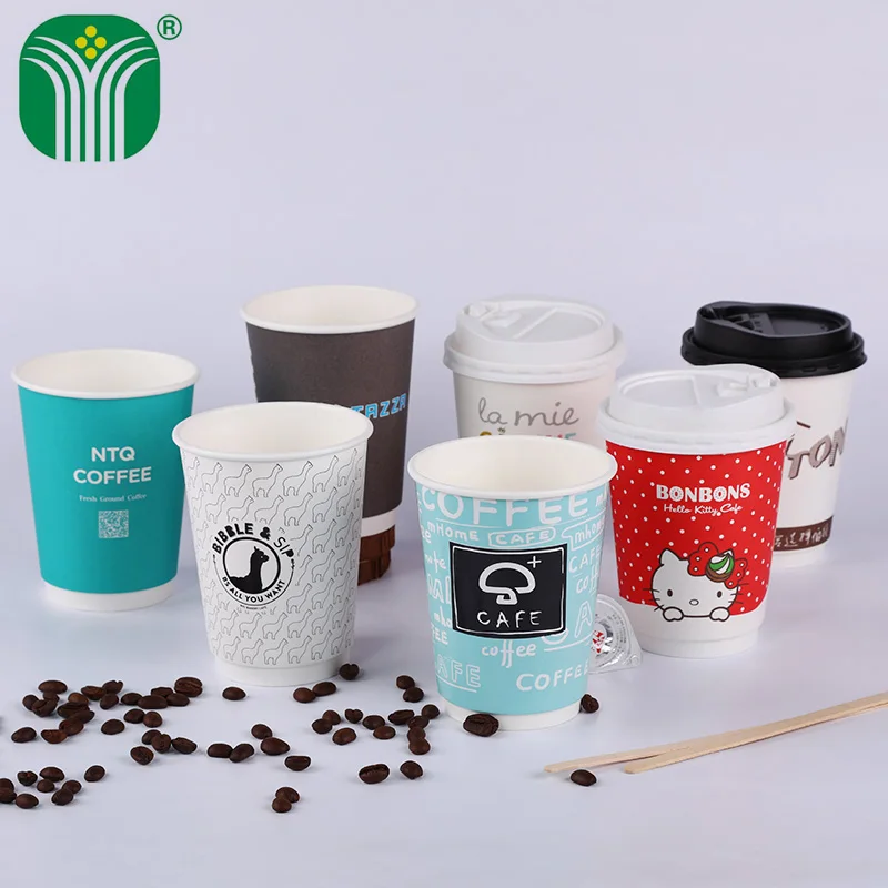 
china supplier custom printed double wall paper coffee cup 