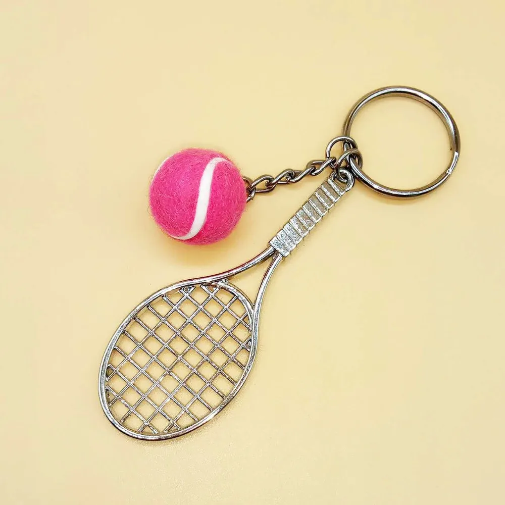 Cheap Tennis Team Party Gift Sports Tennis Ball Racket Keychain - Buy ...