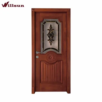 kitchen used solid wood luxury half glass swing door designs - buy solid  wood doors,kitchen doors,wood glass doors product on alibaba
