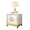 Luxury Modern Display Bedside Wood White End Table Gold Bedroom Furniture Smart Night Stand