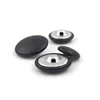 metal base round shank black pu leather fabric cover button for sofa