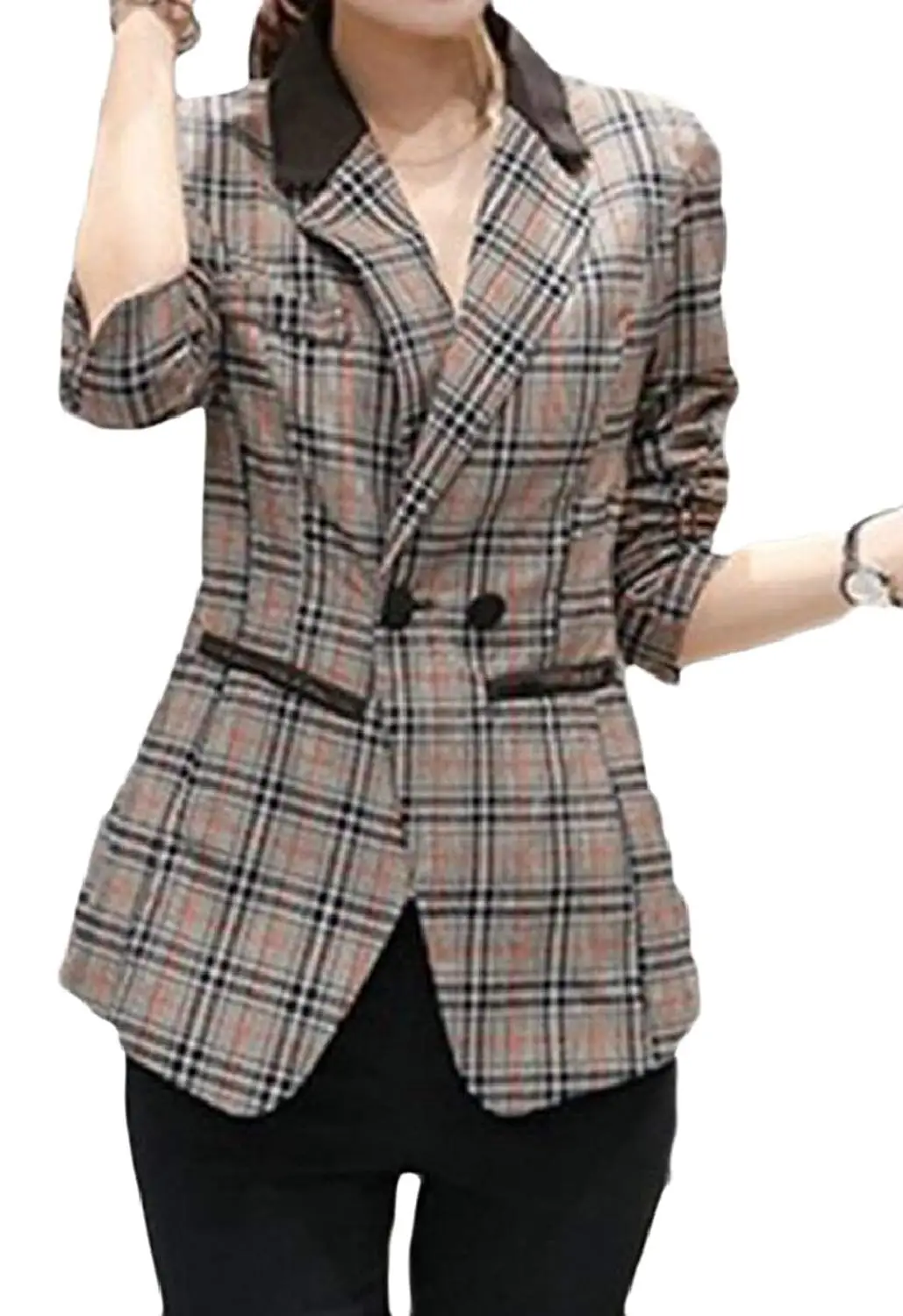 Jaycargogo Womens Lightweight Long Sleeve Open Front Work Office Blazer Suit
