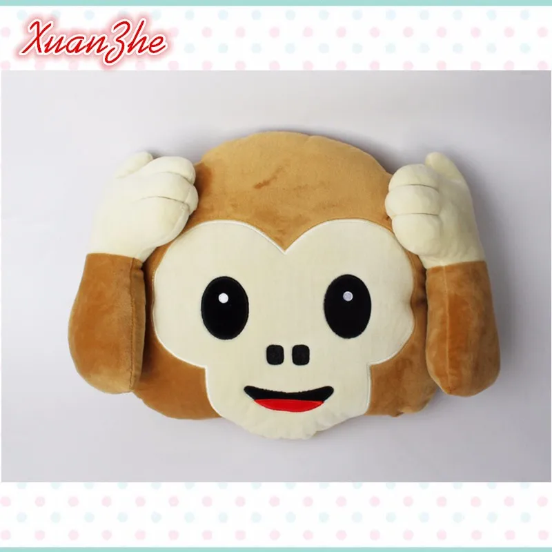 emoji monkey pillow