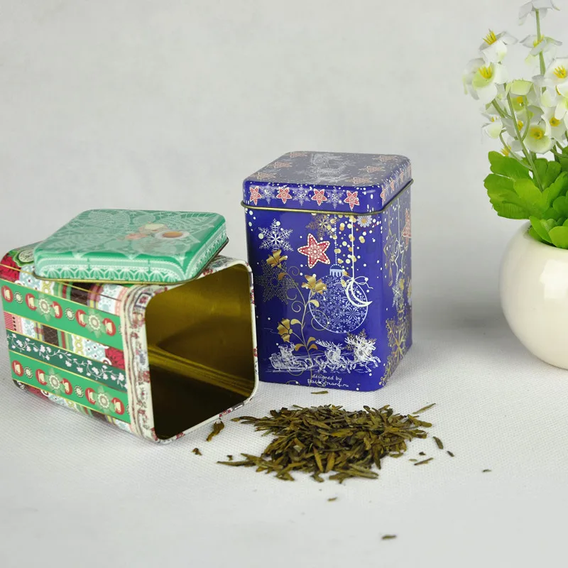 Custom printed Tea Caddy Pastoral Candy Tin Mini Iron Storage Boxes Seal Coffee Powder Cans Tea Leaves Container Metal Organizer