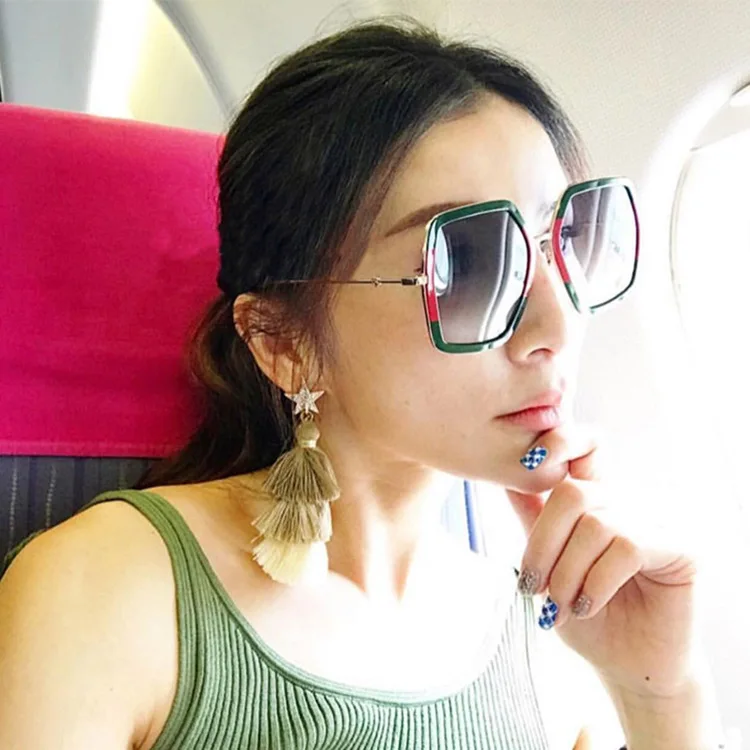 

3082 woman oversized Sun Shades UV400 Custom Brand Designer Sunglasses 2020, Multi