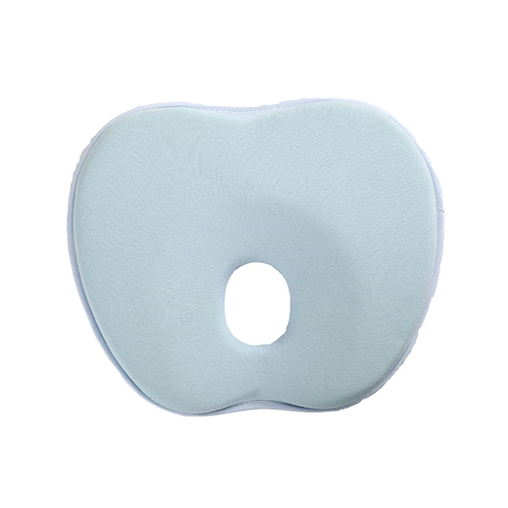 

Nest Newborn Infant Head Support Shaping Memory Foam Anti Roll Pillow Baby Flat Head Pillow for Flat Head Syndrome Prevention, White / blue or customized