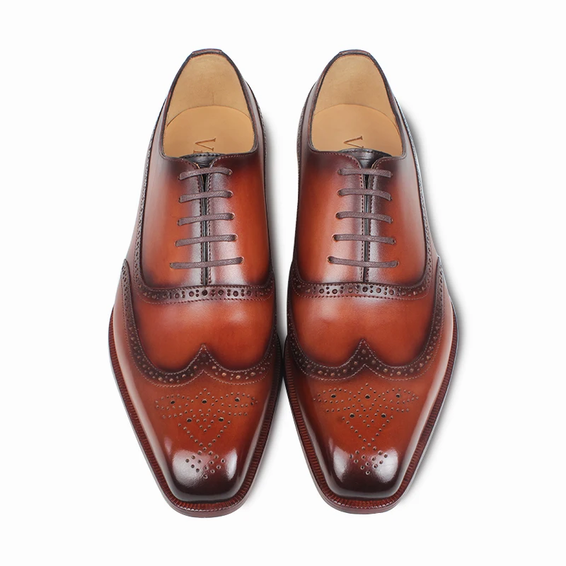

Vikeduo Hand Made Buy Mens Business Shoes Online Guide Designer Footwear Italian Cow Leather Skin Shoes Men, Brown