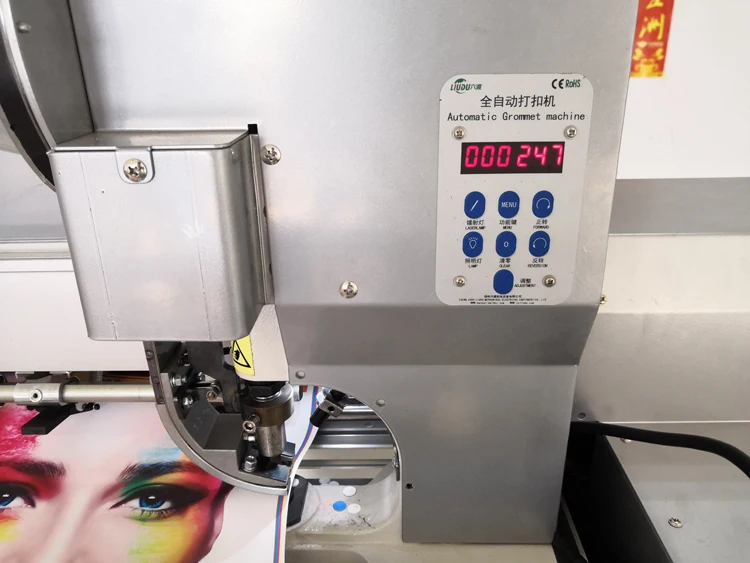 High quality grommet eyelet punching and cutting all-in-one machine for X-banner